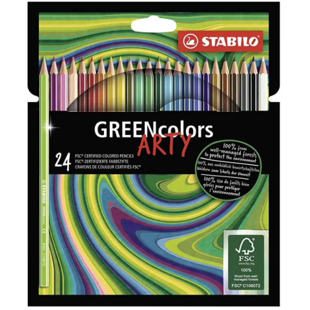 Stabilo: GREENcolors Arty 24 бр. комплект цветни моливи изображение 1