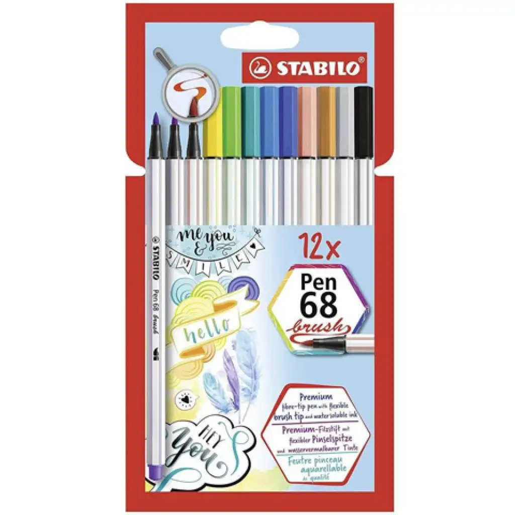 Stabilo: Pen 68 четка флумастер комплект 12бр. изображение 1