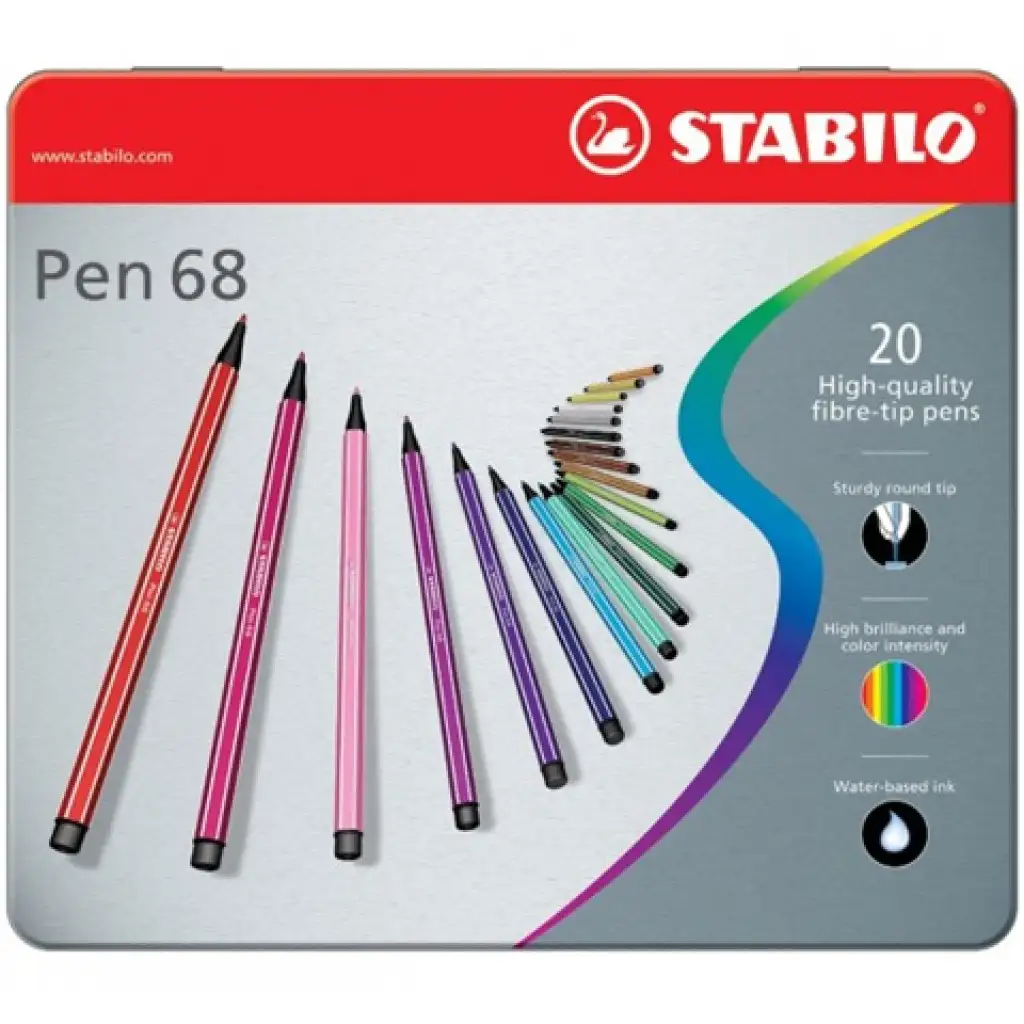 Stabilo: Pen 68 метална кутия с флумастери комплект 20бр. изображение 1