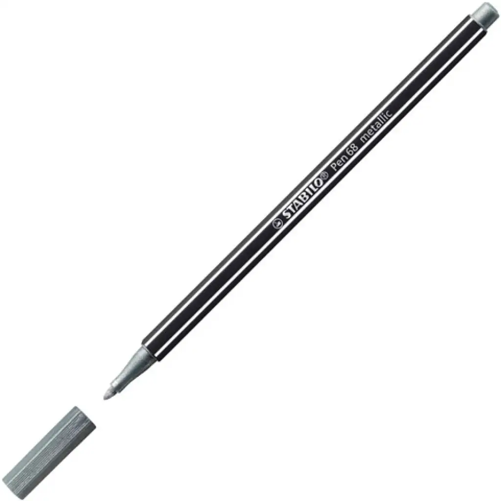 Stabilo: Pen 68 сребрист метален флумастер изображение 1