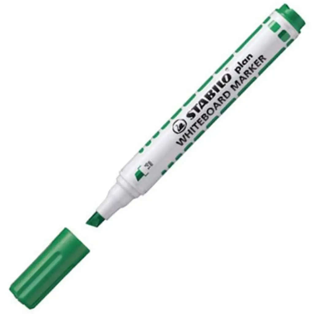 Stabilo: План WhiteBoard маркер с нарязан връх зелен цвят изображение 2