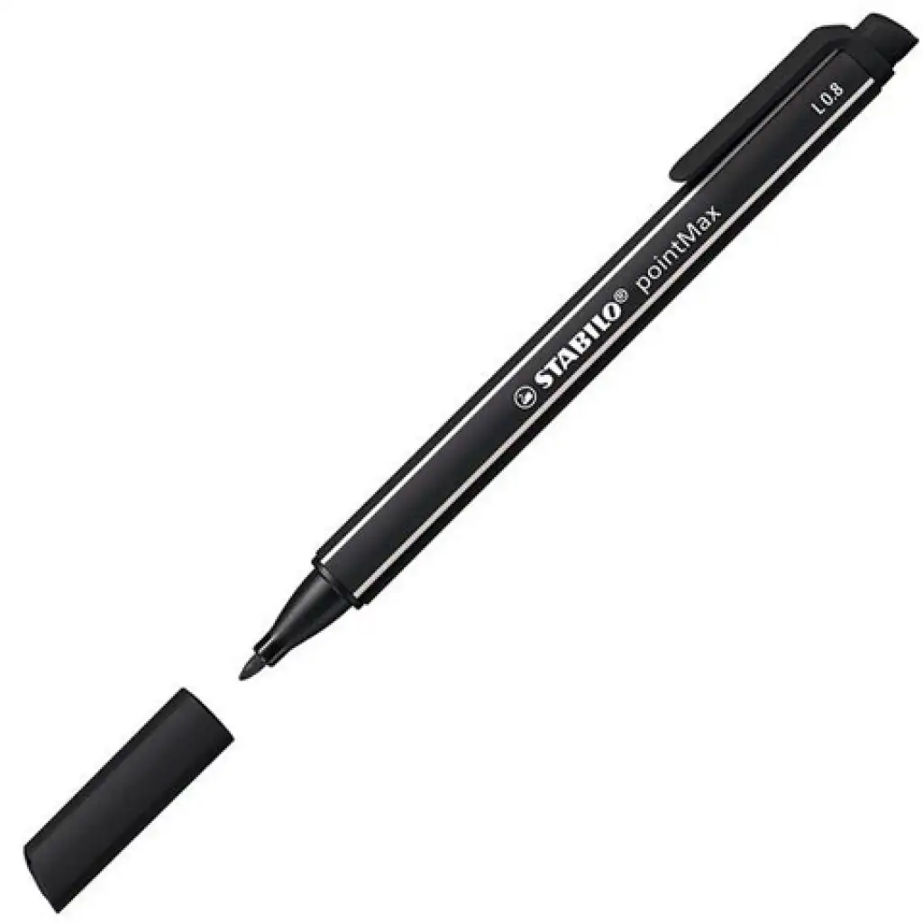 Stabilo: pointMax флумастер черен цвят 0,8mm изображение 2