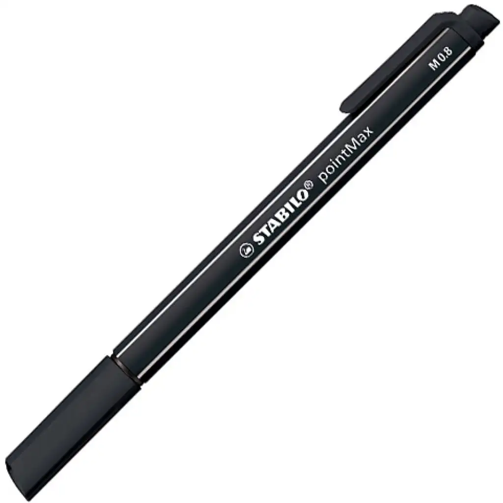 Stabilo: pointMax флумастер черен цвят 0,8mm изображение 1
