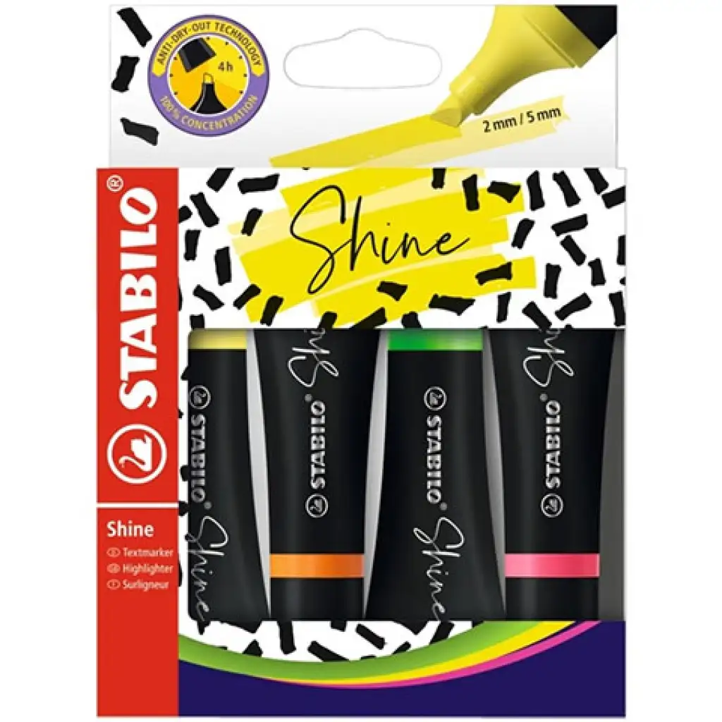 Stabilo: Shine маркер за текст 4бр. изображение 1