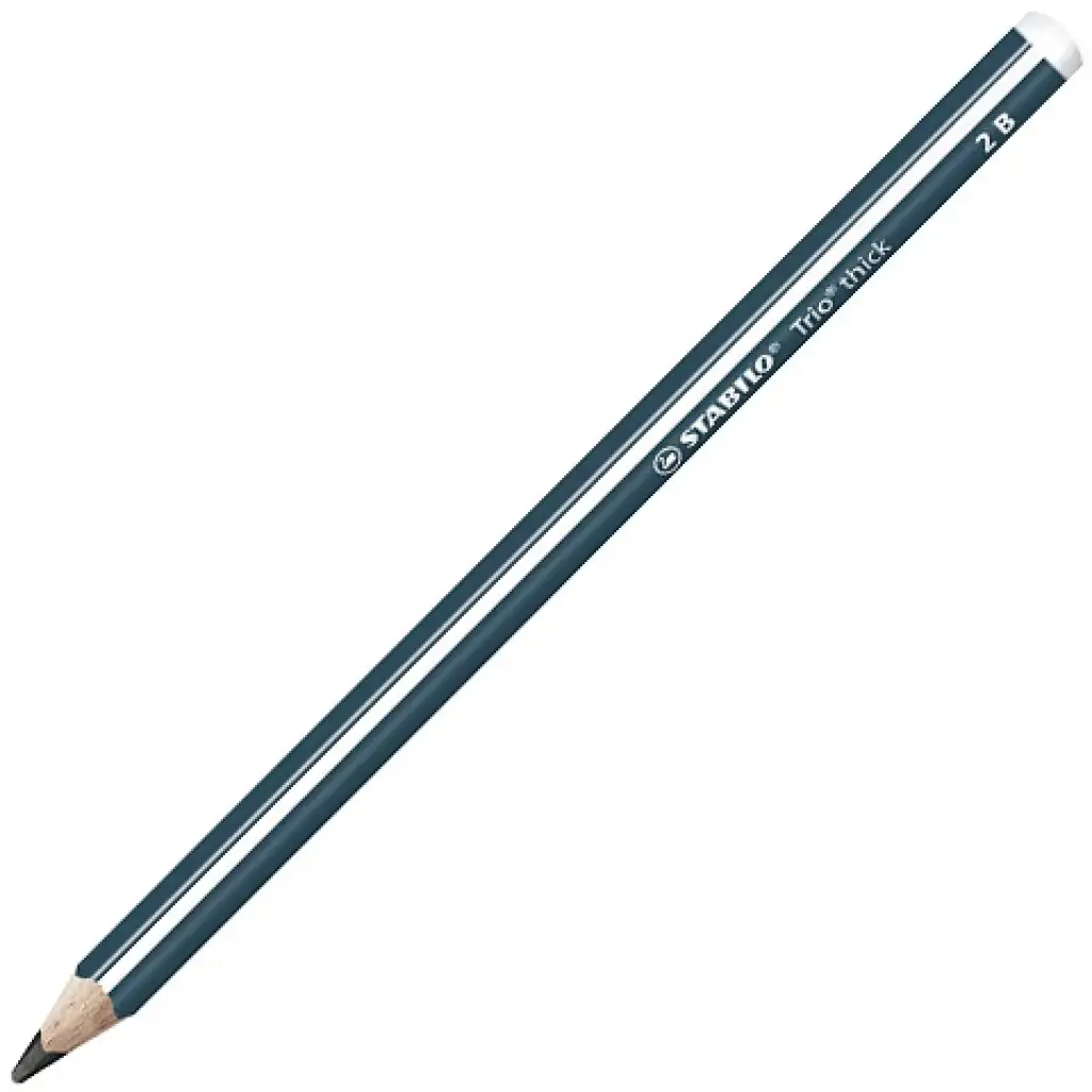 Stabilo: Trio Thick триъгълна графитна молив в маслиненозелен цвят 2B изображение 1