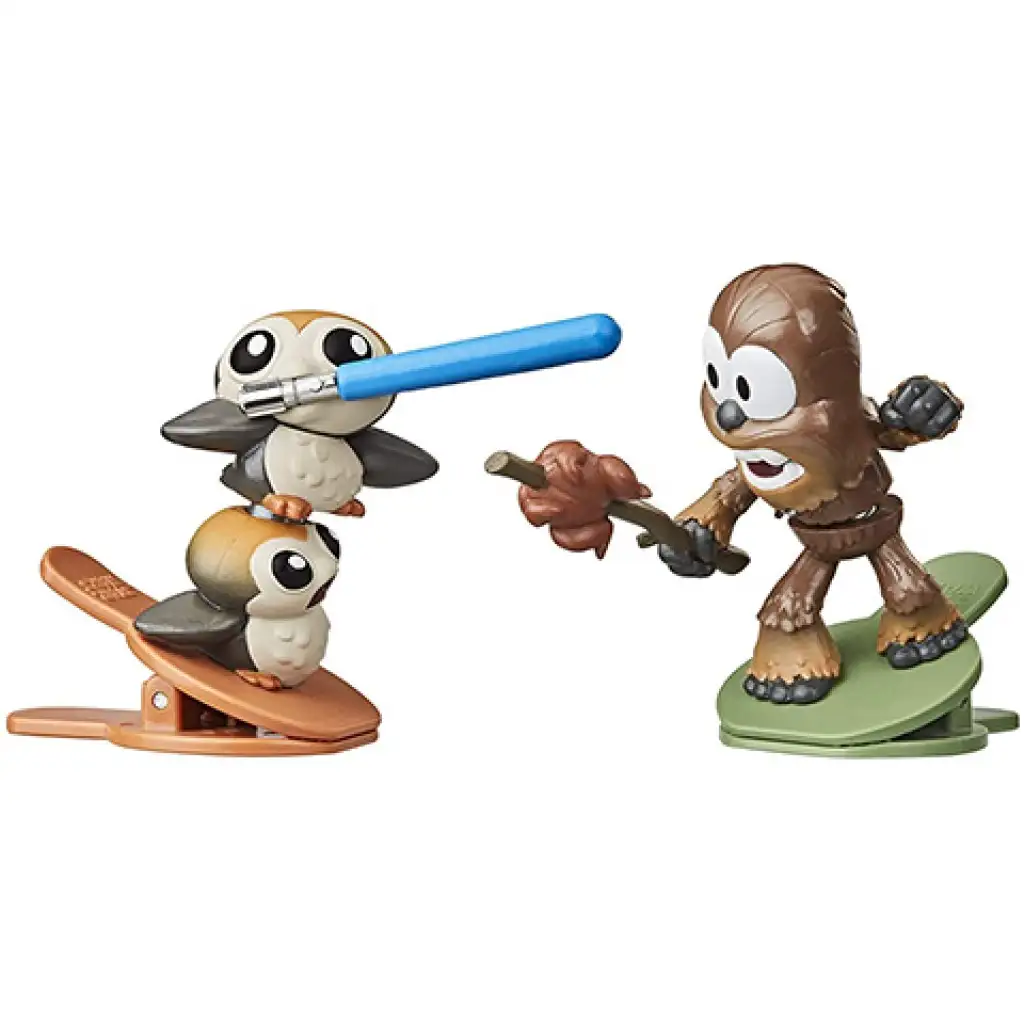Star Wars Battle Bobblers Porgs срещу Chewie фигура с щипка - Hasbro изображение 2