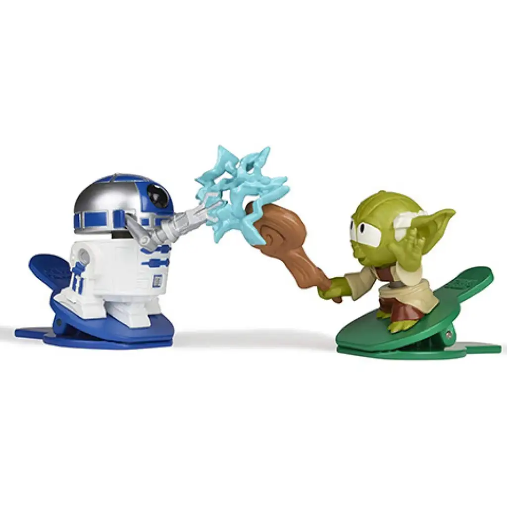 Star Wars Battle Bobblers R2-D2 срещу Yoda фигура с клипс - Hasbro изображение 2