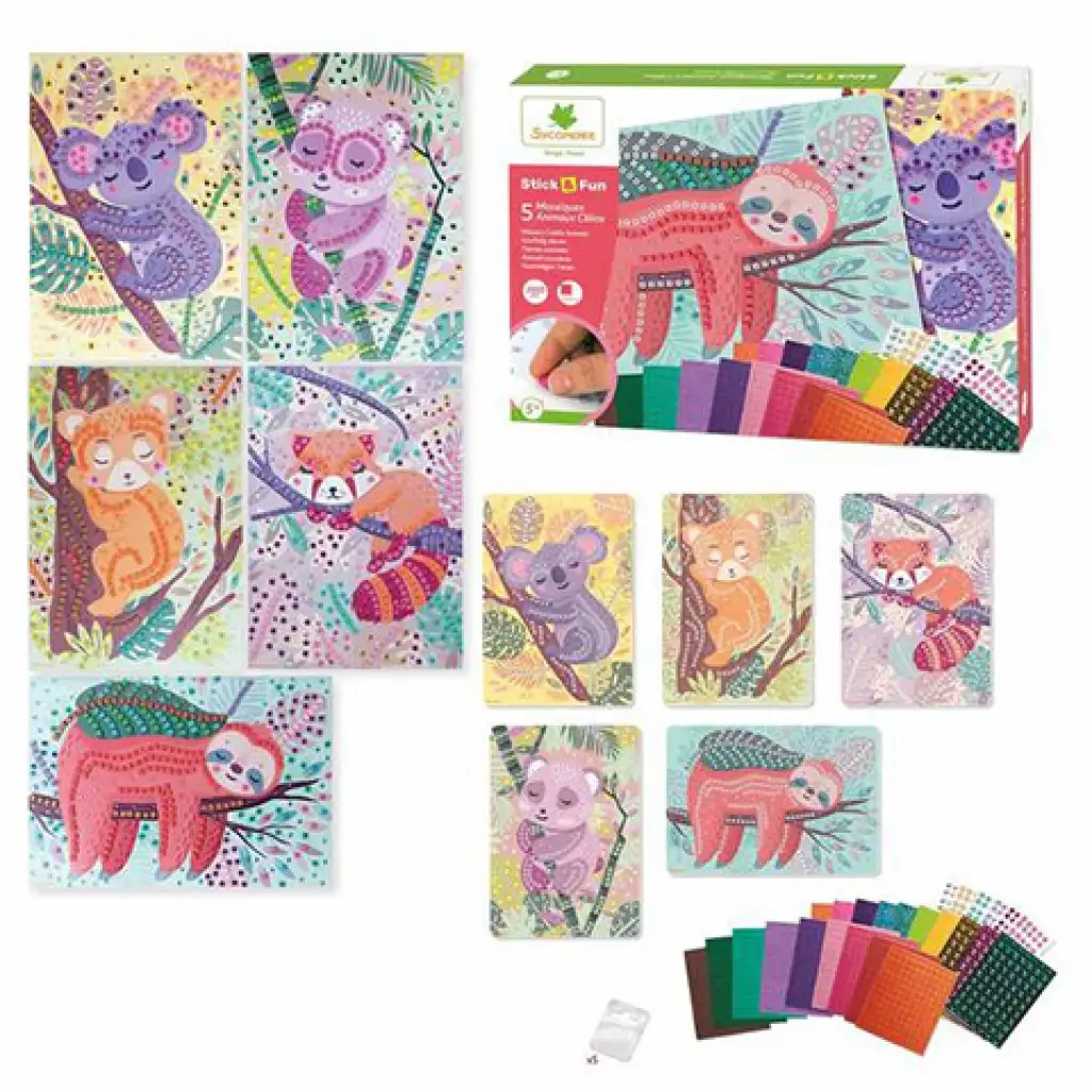 Stick'N Fun мозайка комплект за създаване на картини - Прегръщащи животни изображение 2