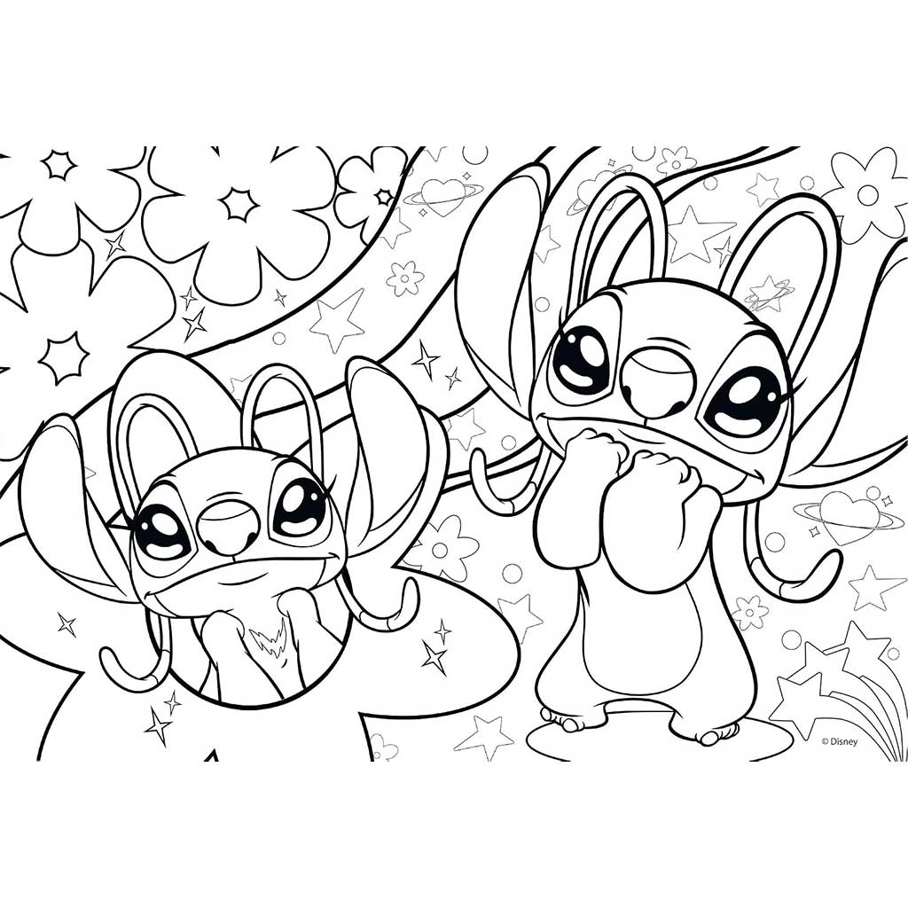 Stitch 2 в 1 108 части пъзел и оцветяване 50x35cm - Lisciani изображение 2