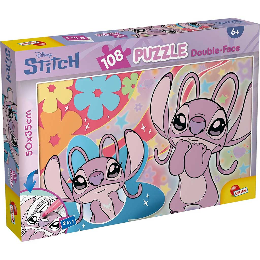 Stitch 2 в 1 108 части пъзел и оцветяване 50x35cm - Lisciani изображение 1