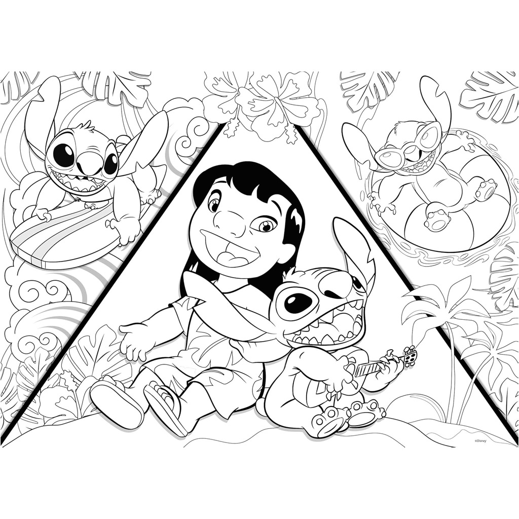 Stitch 2 в 1 150 части макси пъзел и оцветяване 70x50см - Lisciani изображение 3