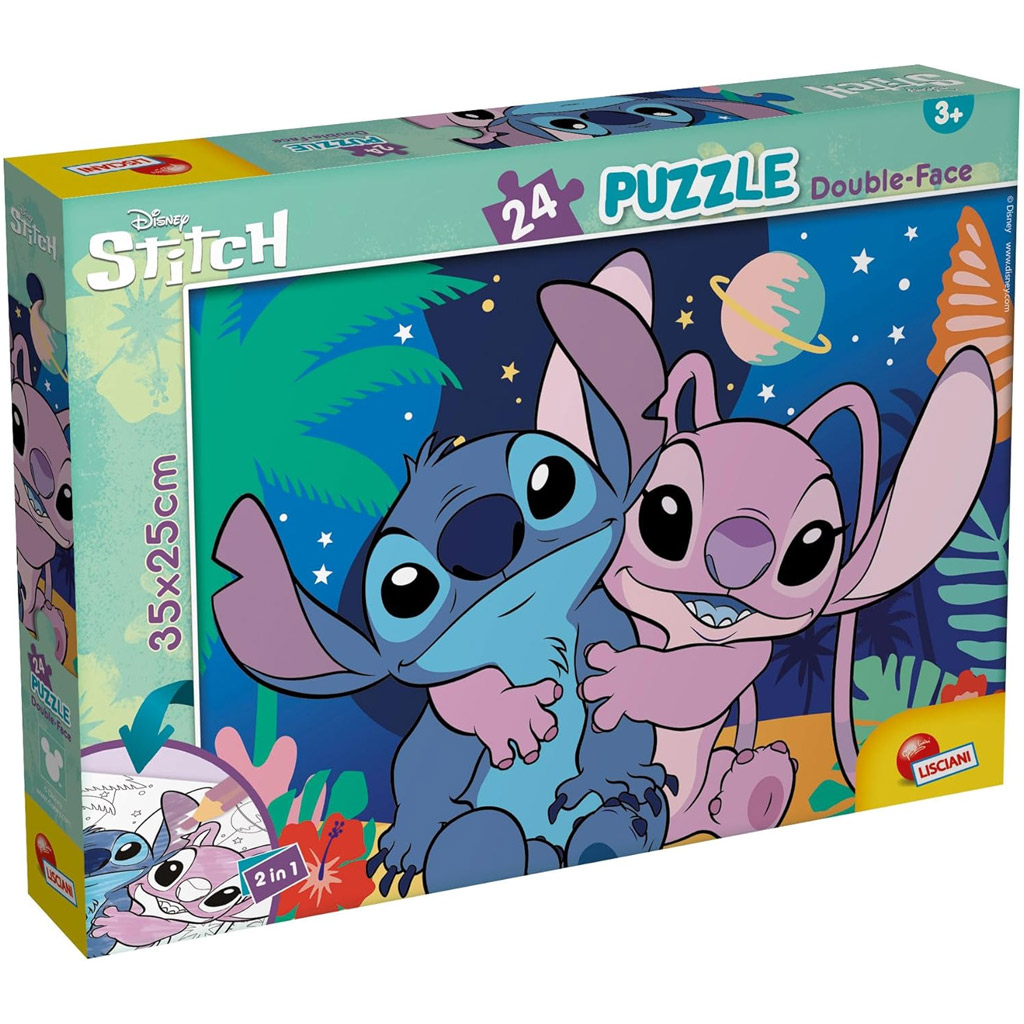 Stitch 2 в 1 24бр. пъзел и оцветяване 35x25см - Lisciani изображение 1