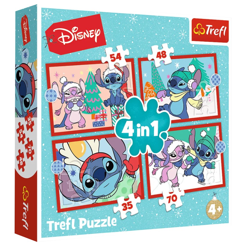 Stitch 4 в 1 35-48-54-70бр. пъзел Trefl изображение 1