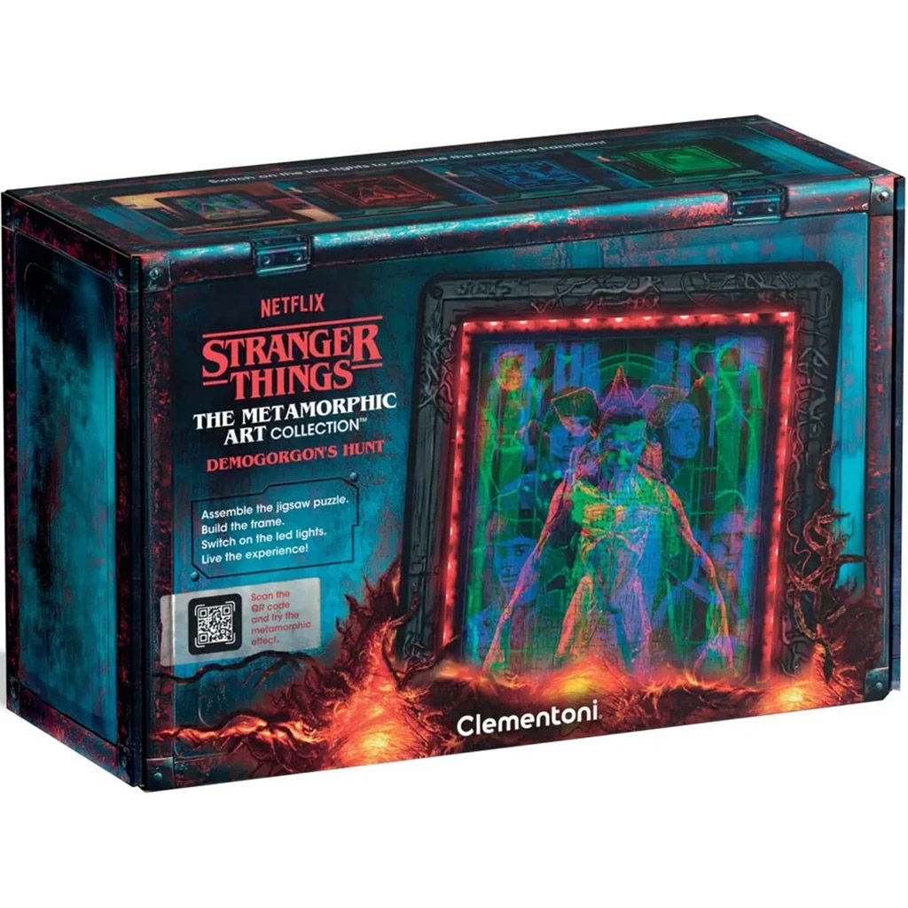 Stranger Things: Лов на Демогоргон 520 части пъзел с рамка и RGB LED осветление - Clementoni изображение 1