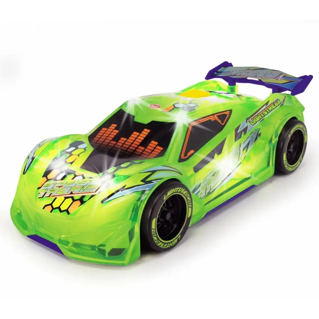 Streets Beatz: Speed Tronic неоново зелено автомобилче с светлина и звук 20 см - Dickie Toys изображение 2
