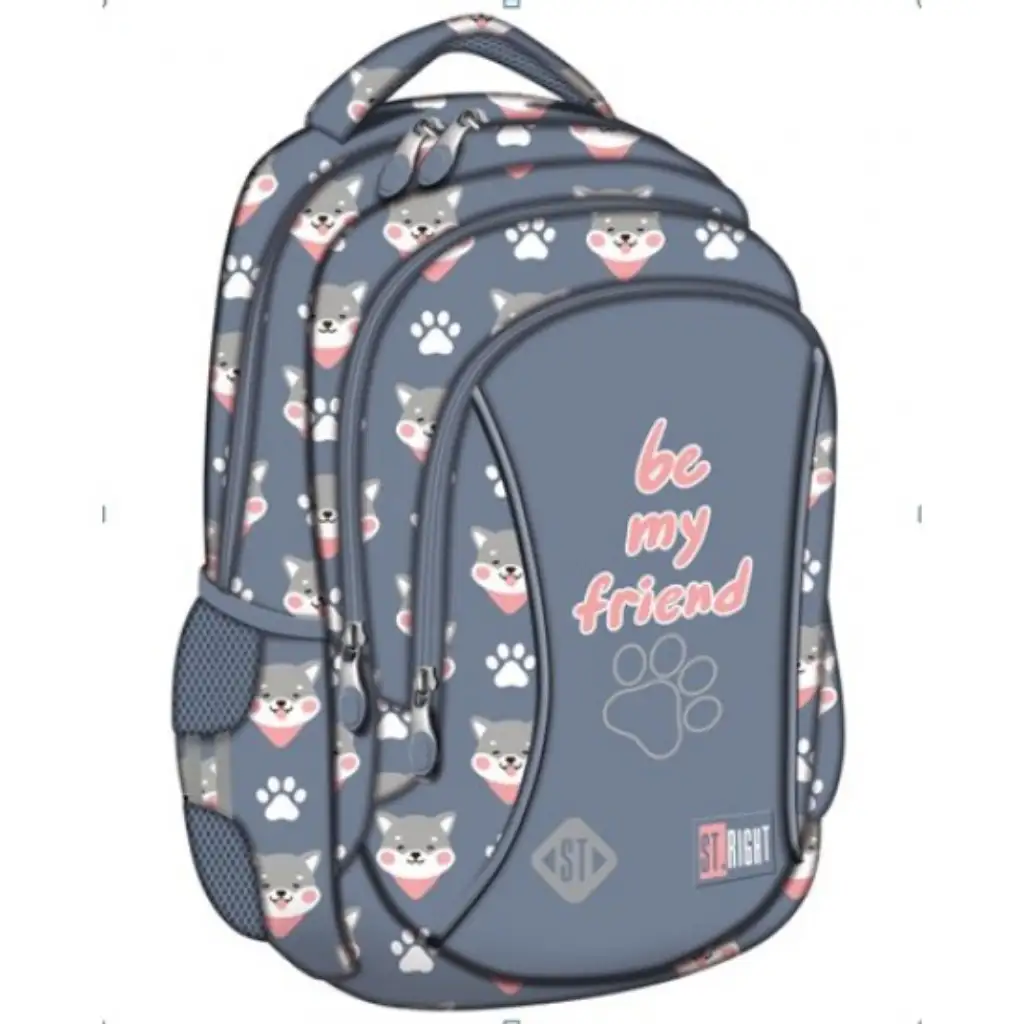 St.Right Be My Friend кученце с шарки раница 15" изображение 1