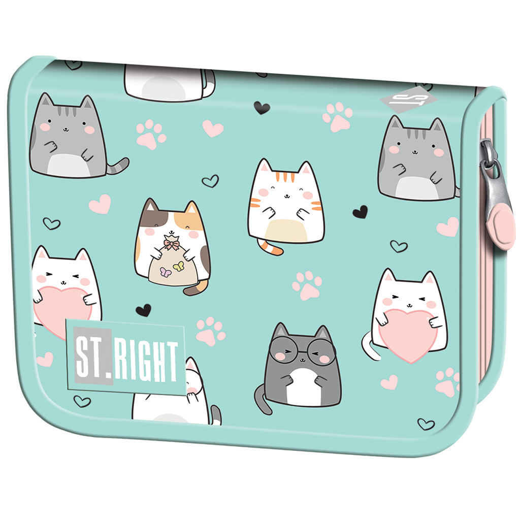 St.Right Charming Cats котешка разтегателна несесер PC03 20,5x14x3,5cm изображение 1