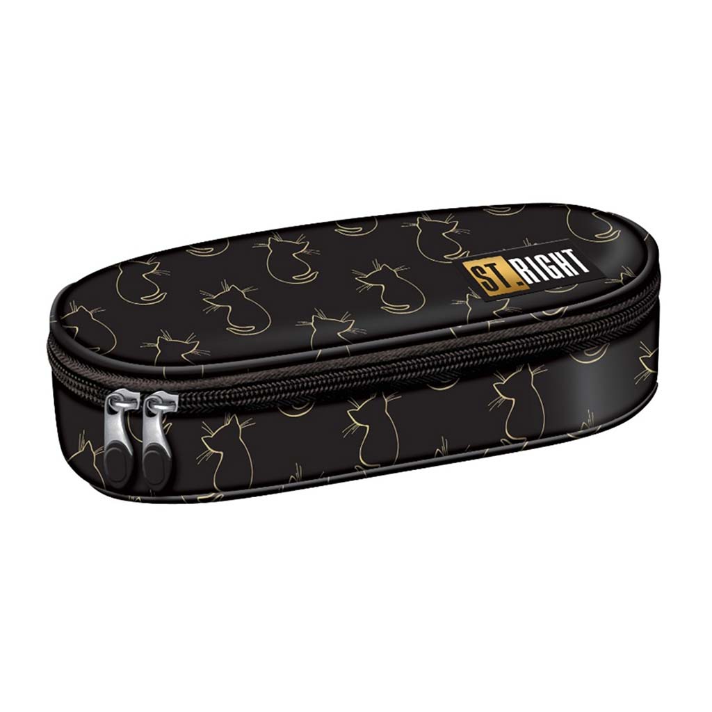 St.Right Golden Cats овален несесер PC01 23x9,5x6cm изображение 1