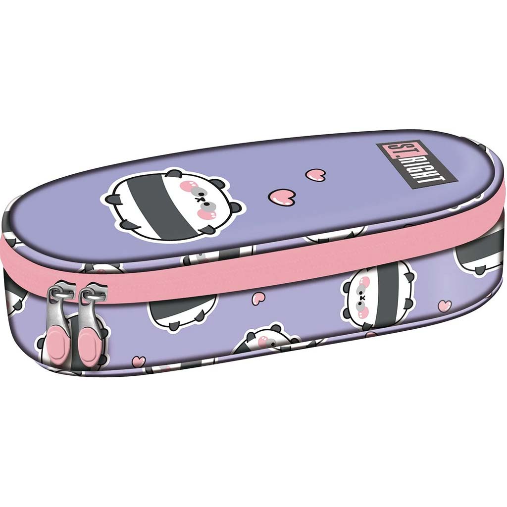 St.Right Happy Panda панда мече овален несесер PC01 23x9,5x6cm изображение 1
