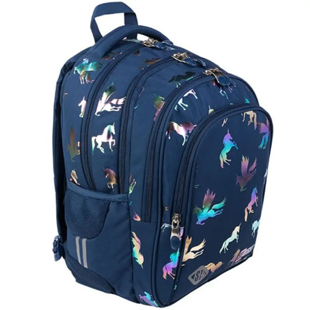 St.Right Holo Unicorns четирикомпонентна училищна раница 43x32x21см изображение 1