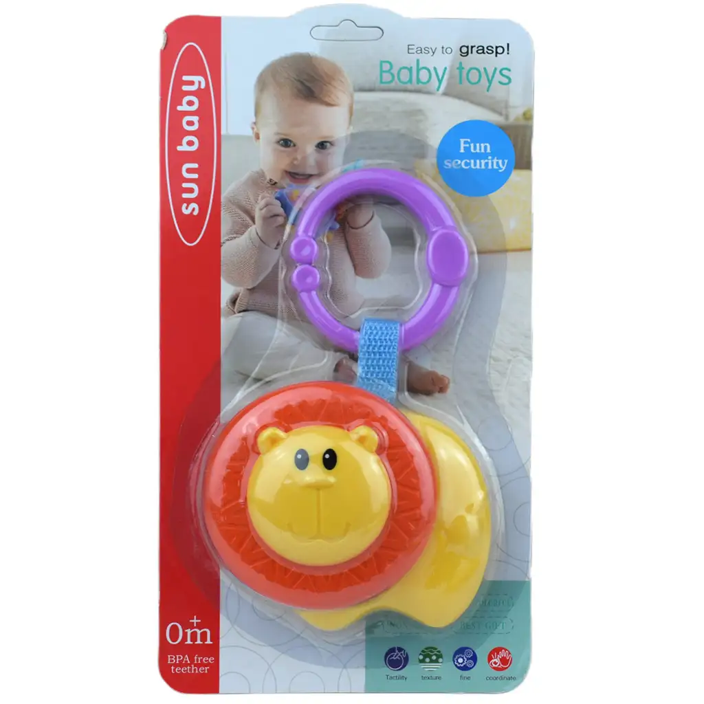 Sun Baby: Весел лъв BPA свободен бебешки дрънкалка изображение 3