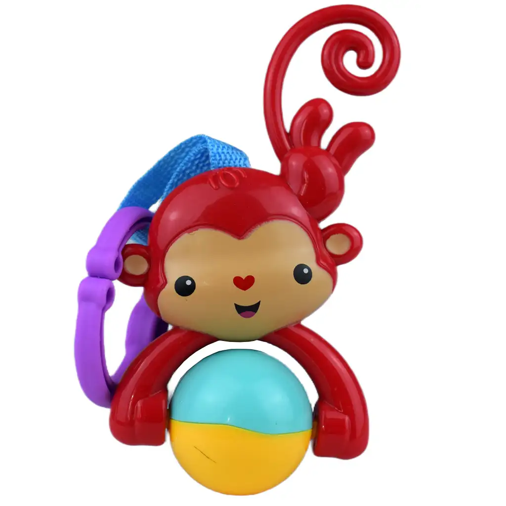 Sun Baby: Весел маймунка BPA свободна дрънкалка с въртяща се топка изображение 2