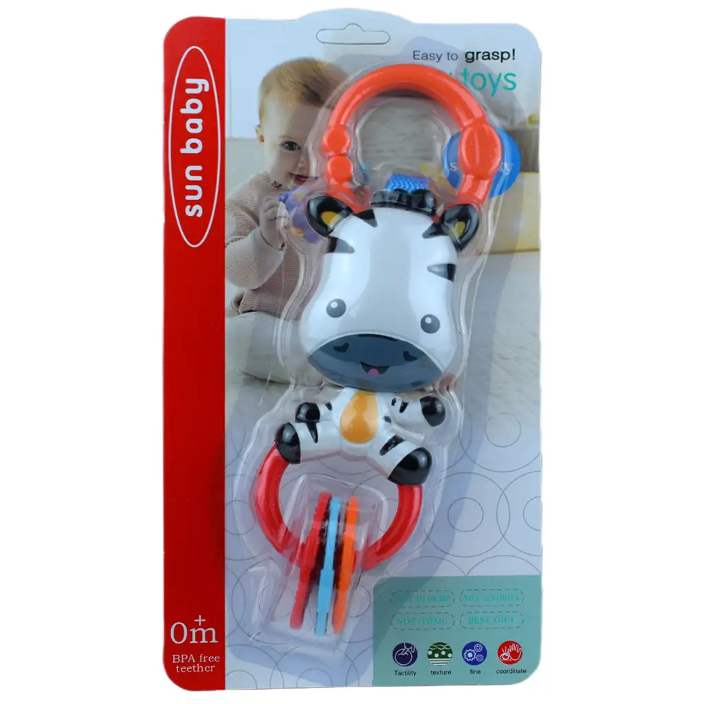 Sun Baby: Весел зебра BPA свободен бебешки звънчец изображение 4