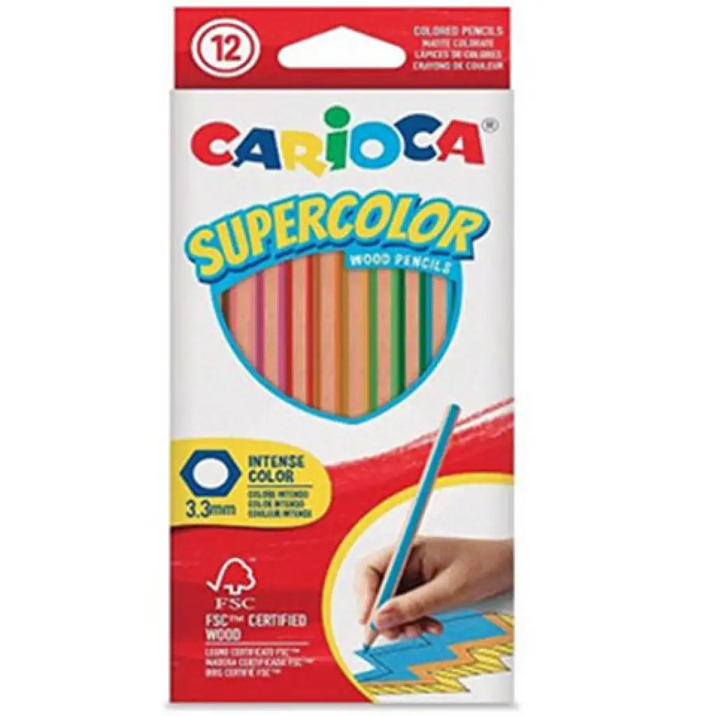 Supercolor цветни моливи 12бр. комплект - Carioca изображение 1
