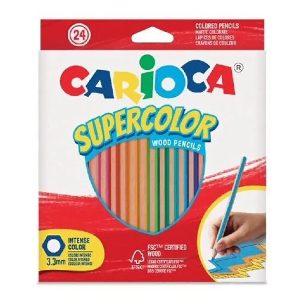 Supercolor цветни моливи 24бр. комплект - Carioca изображение 1