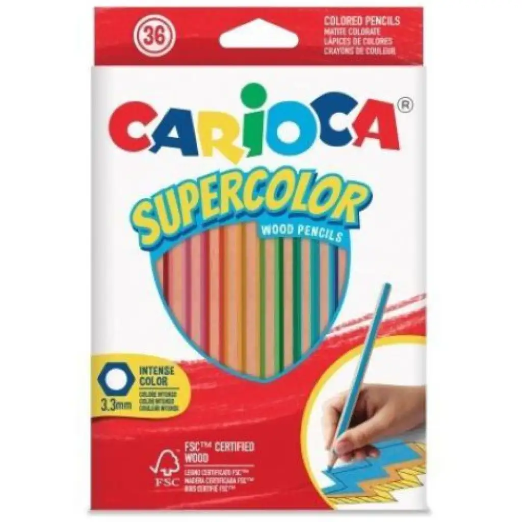 SuperColor триъгълна 36бр. цветни моливи - Carioca изображение 1