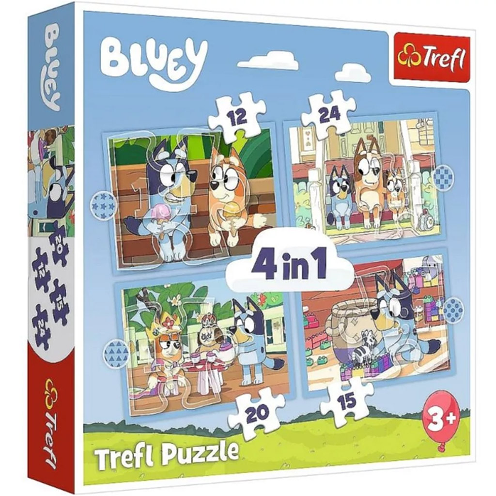 Светът на Bluey 4 в 1 12-15-20-24бр. пъзел - Trefl изображение 1