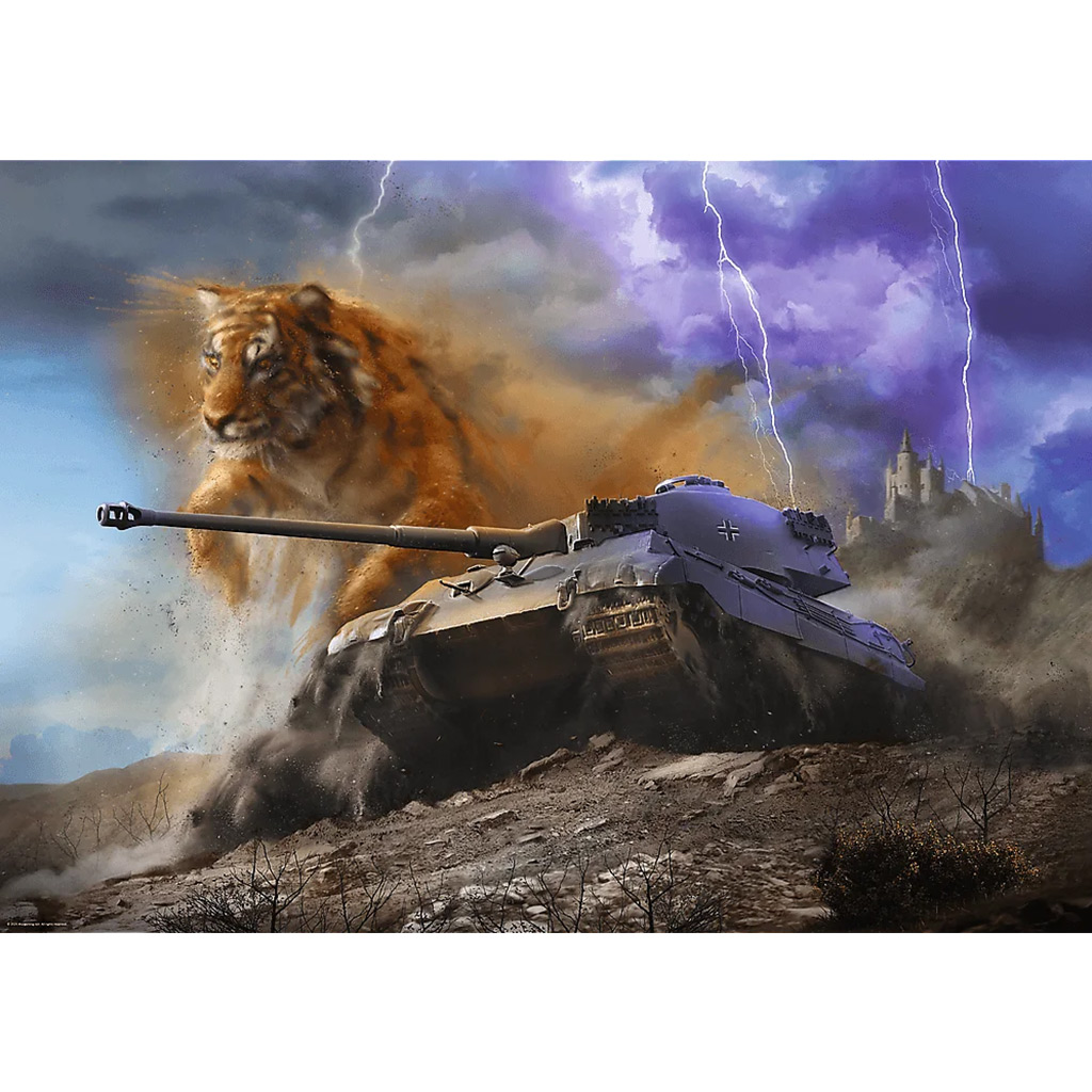 Светът на танковете Tigris II 1000бр. Премиум плюс качествен пъзел - Trefl изображение 2
