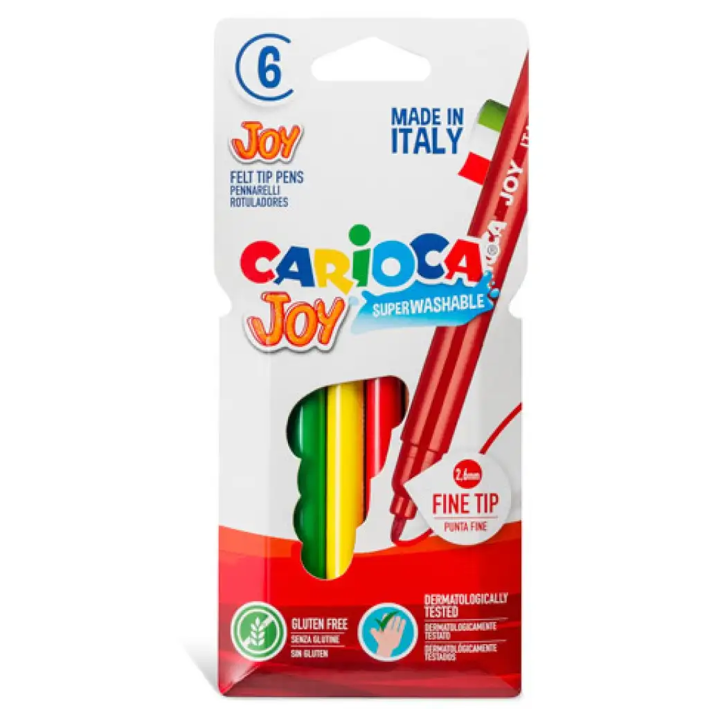 Тънък комплект флумастери 6бр - Carioca изображение 1
