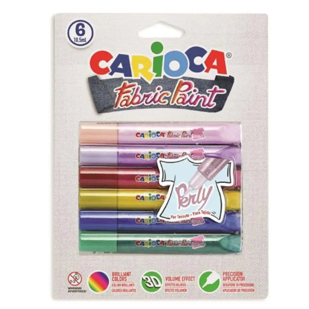 Текстилен бояджийски комплект с 6 цвята - Carioca изображение 1