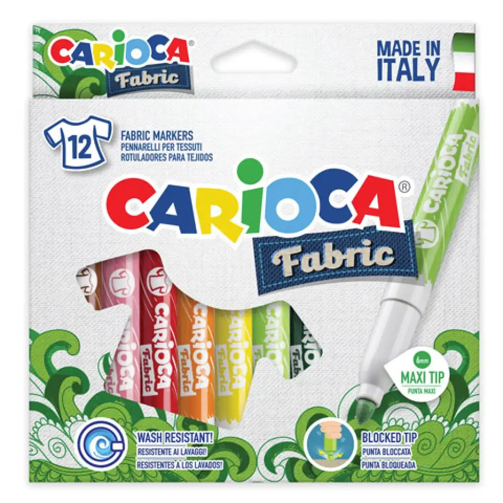 Текстилни маркери комплект 12бр - Carioca изображение 1
