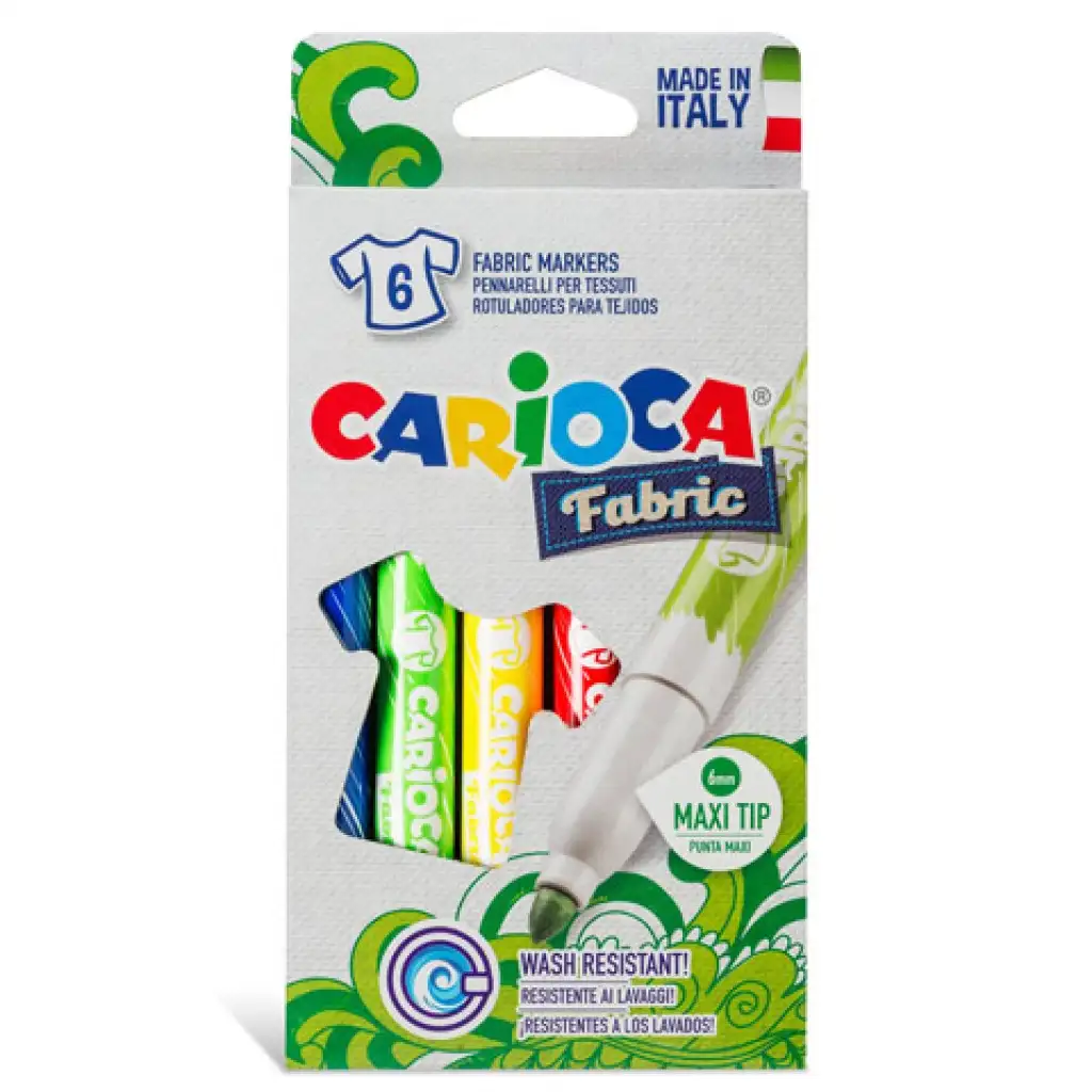 Текстилни маркери комплект 6бр - Carioca изображение 2