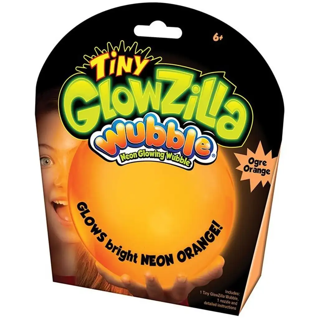 Tiny Glowzilla Wubble светеща неонова балонна топка в оранжев цвят 30 см изображение 1