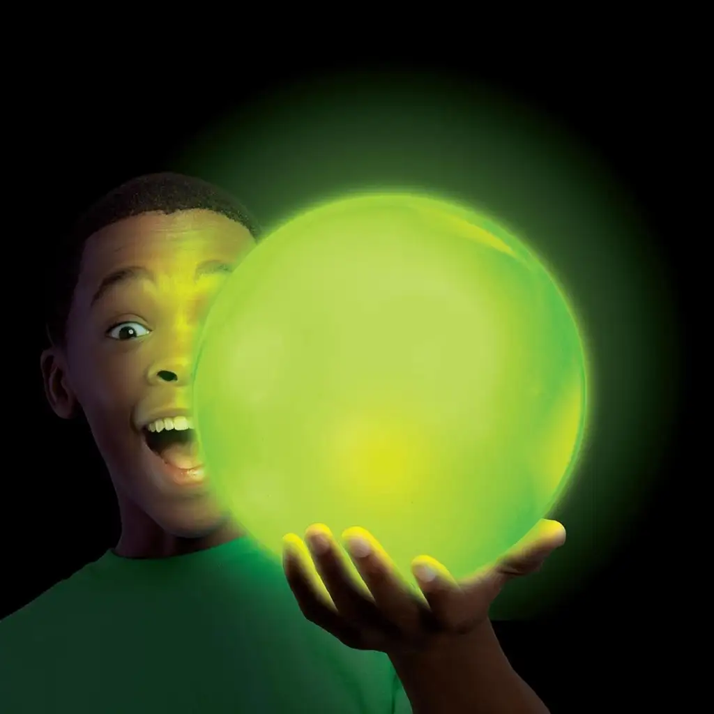 Tiny Glowzilla Wubble светеща неонова балонна топка зелена 30см изображение 2