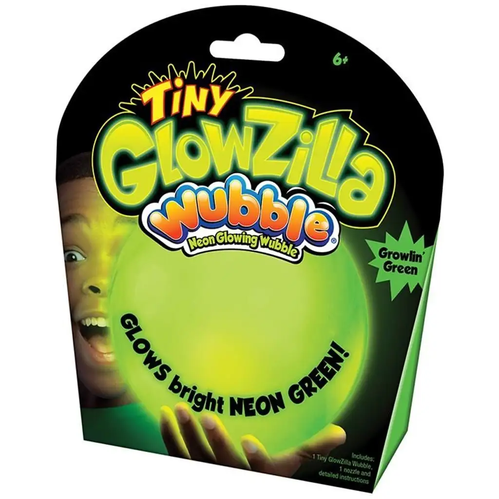 Tiny Glowzilla Wubble светеща неонова балонна топка зелена 30см изображение 1