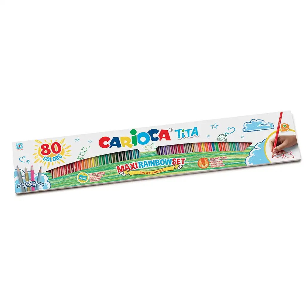 Tita Maxi Rainbow 80бр. цветни моливи комплект - Carioca изображение 1