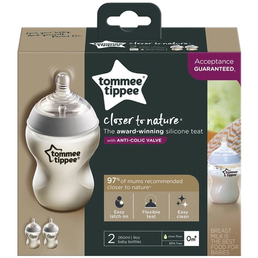 Tommee Tippee: Closer To Nature ANTI-COLIC биберон 260ml комплект от 2 броя (0 м+) изображение 1