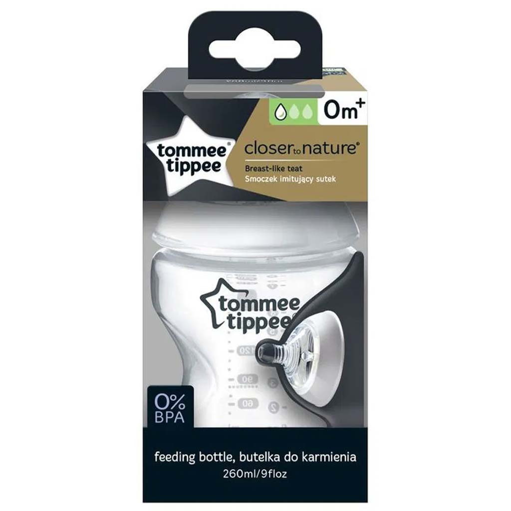 Tommee Tippee: Closer To Nature прозрачно шише 260ml (0 м+) изображение 1