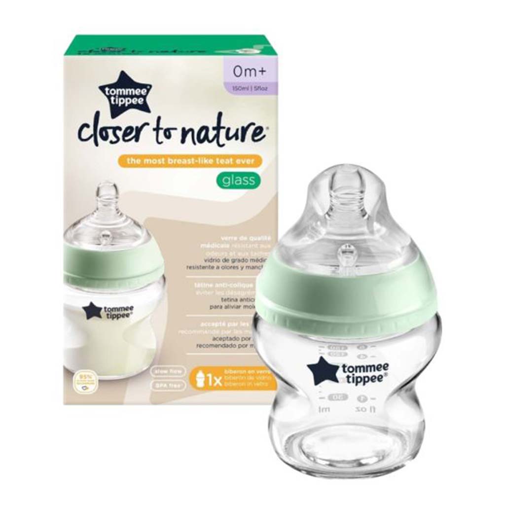 Tommee Tippee: Closer To Nature прозрачно стъклено шише 150ml (0 м+) изображение 1
