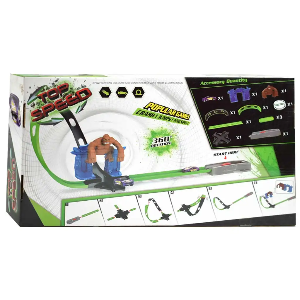 Top Speed: King-Kong 360° двойна супер хипер писта с фигура на горила и 1бр. количка 1/64 изображение 2