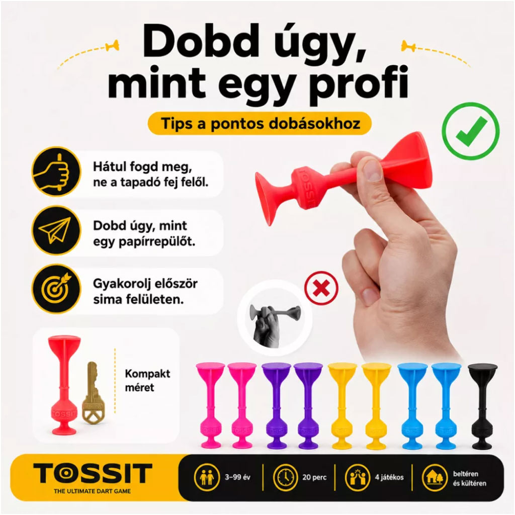 Tossit Family Pack – Розов, Лилав, Син, Жълт дартс с лепкави дискове изображение 4