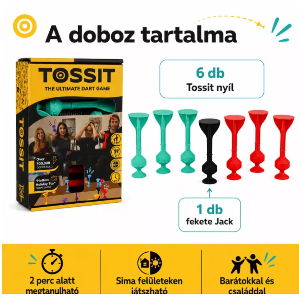 Tossit Starter Pack червен-турски силиконов дартс с лепкащи дискове изображение 2