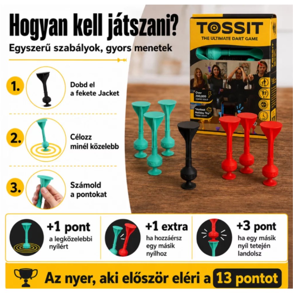 Tossit Starter Pack червен-турски силиконов дартс с лепкащи дискове изображение 3