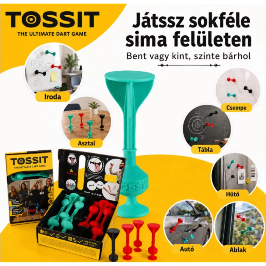 Tossit Starter Pack червен-турски силиконов дартс с лепкащи дискове изображение 5