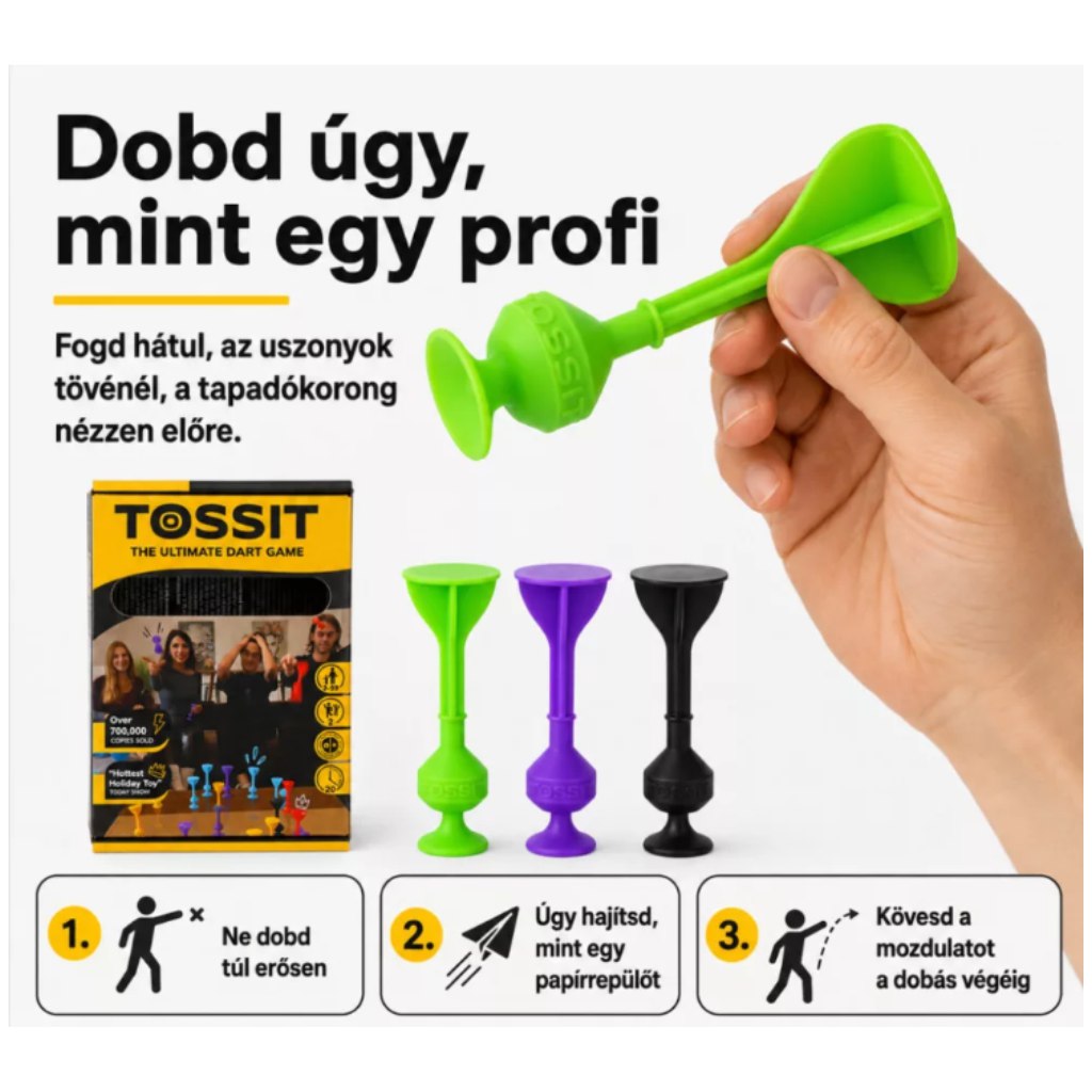 Tossit Starter Pack лилаво-зелено силиконово дартс с прилепващи дискове изображение 4