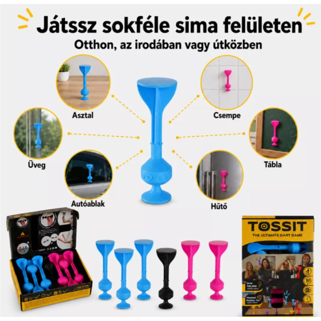 Tossit Starter Pack розово-синьо силиконово дартс с присоски изображение 4